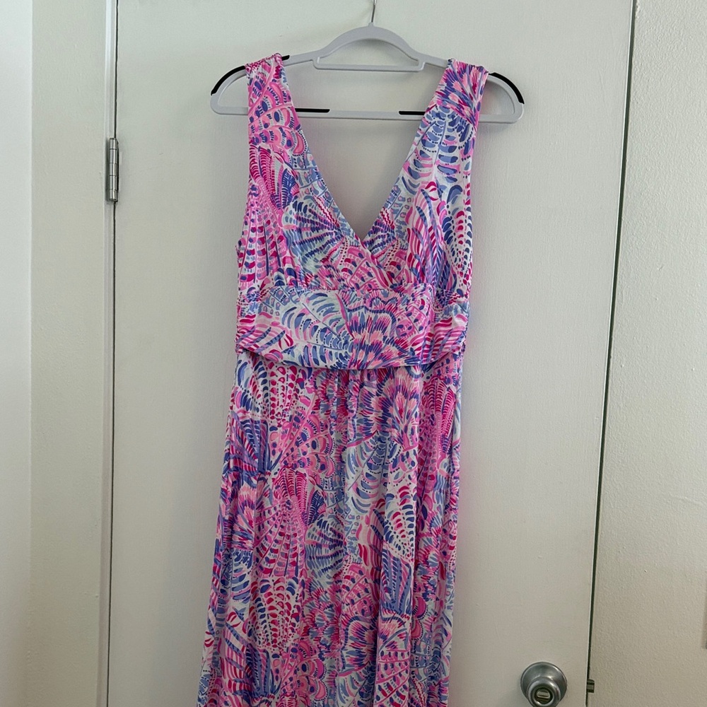 Lilly Pulitzer Pink and Blue Maxi Dress